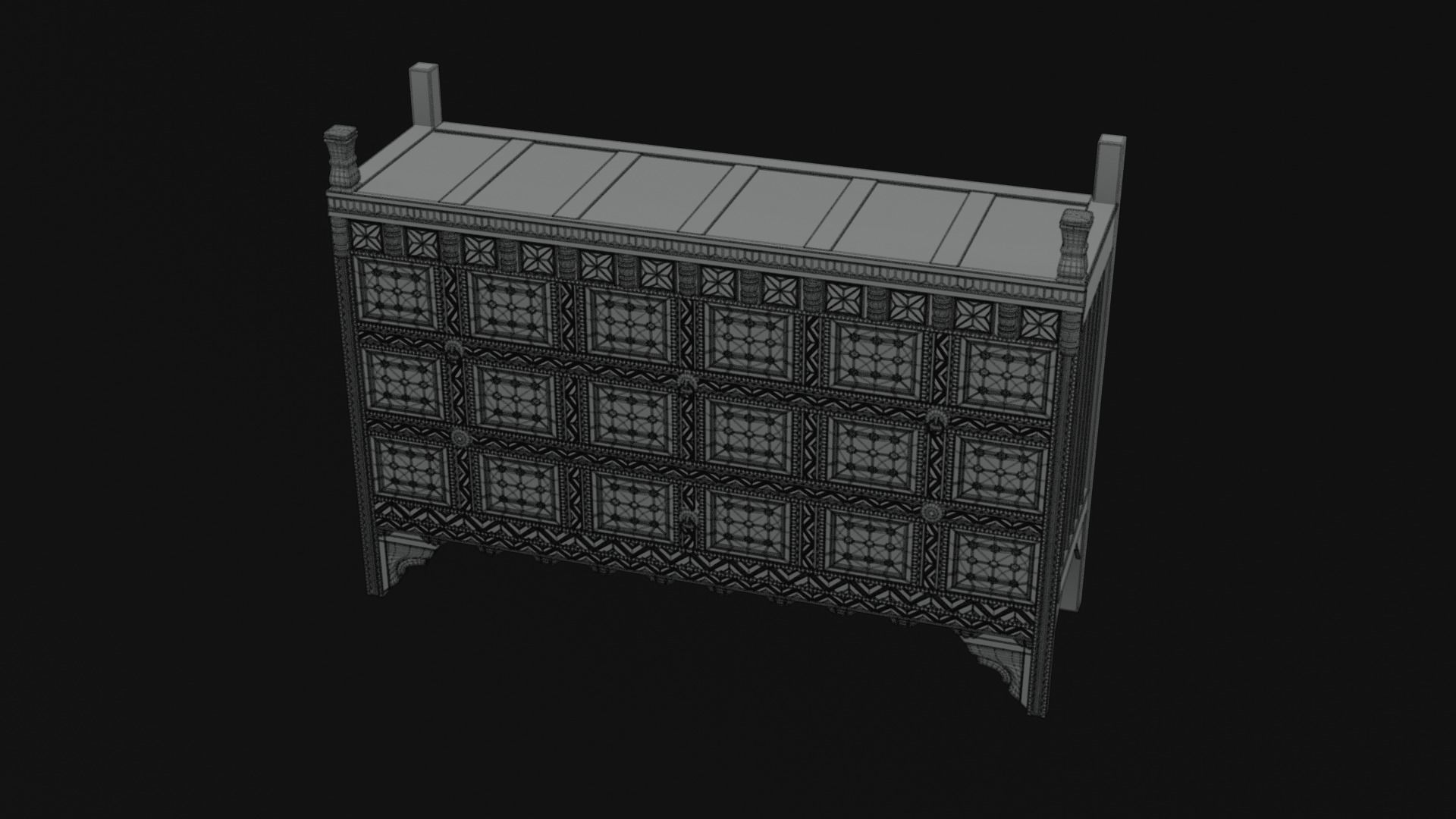 Sideboard chest of drawers 3D model_9