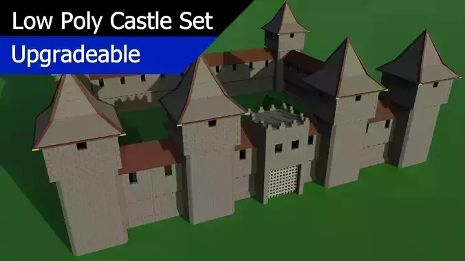 Low Poly RTS Castle Set - Upgradable