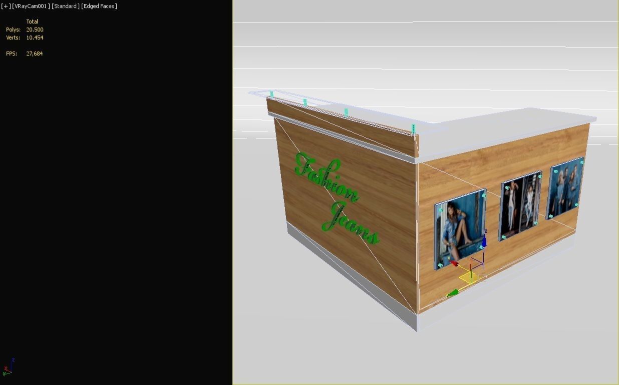 Reception Office Counter Free low-poly 3D model_2