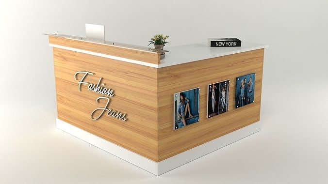 Reception Office Counter Free low-poly 3D model