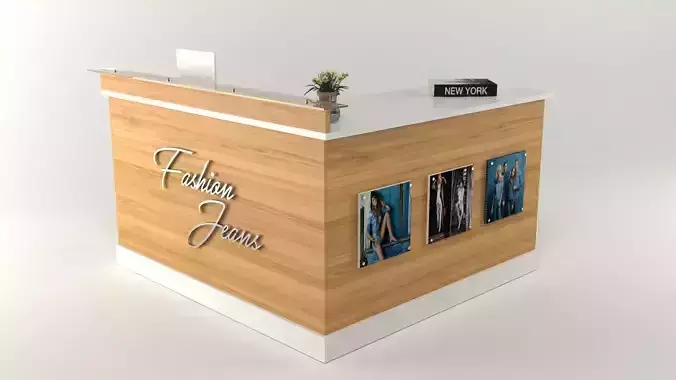 Reception Office Counter Free low-poly 3D model