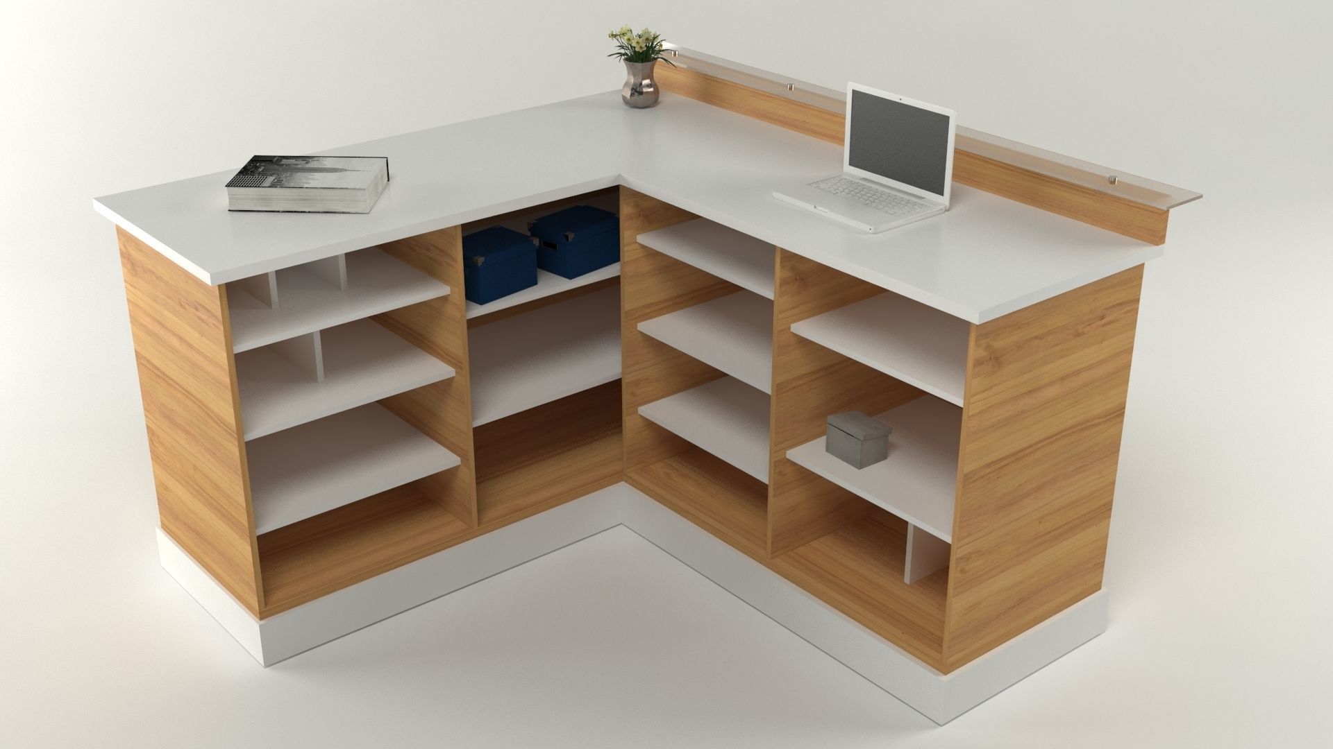 Reception Office Counter Free low-poly 3D model_3