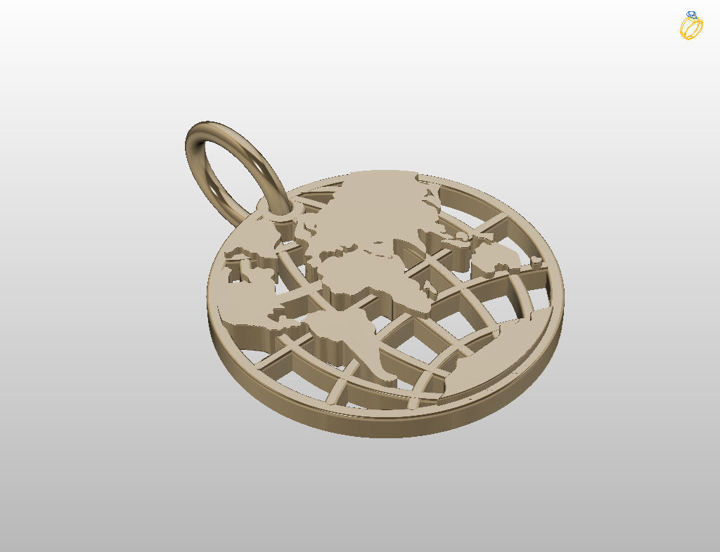 Globe pendant 3D print model_5
