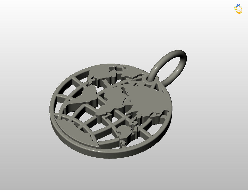 Globe pendant 3D print model_19