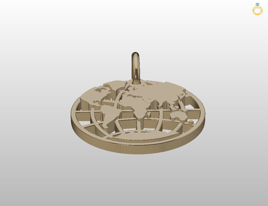 Globe pendant 3D print model_11