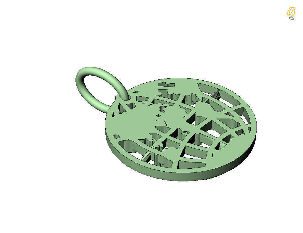 Globe pendant 3D print model_27