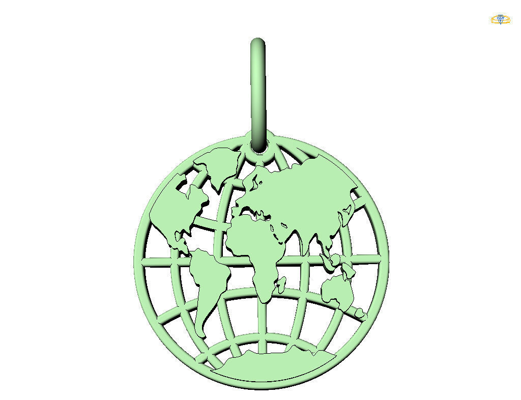 Globe pendant 3D print model_26
