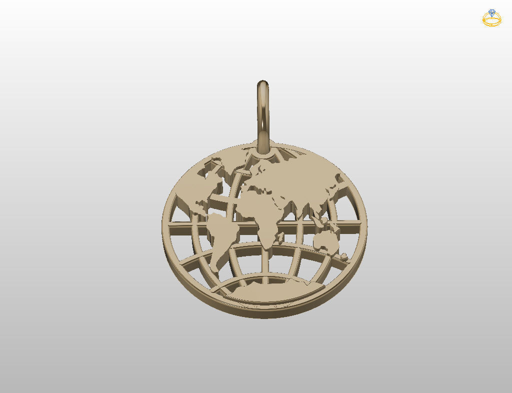 Globe pendant 3D print model_4