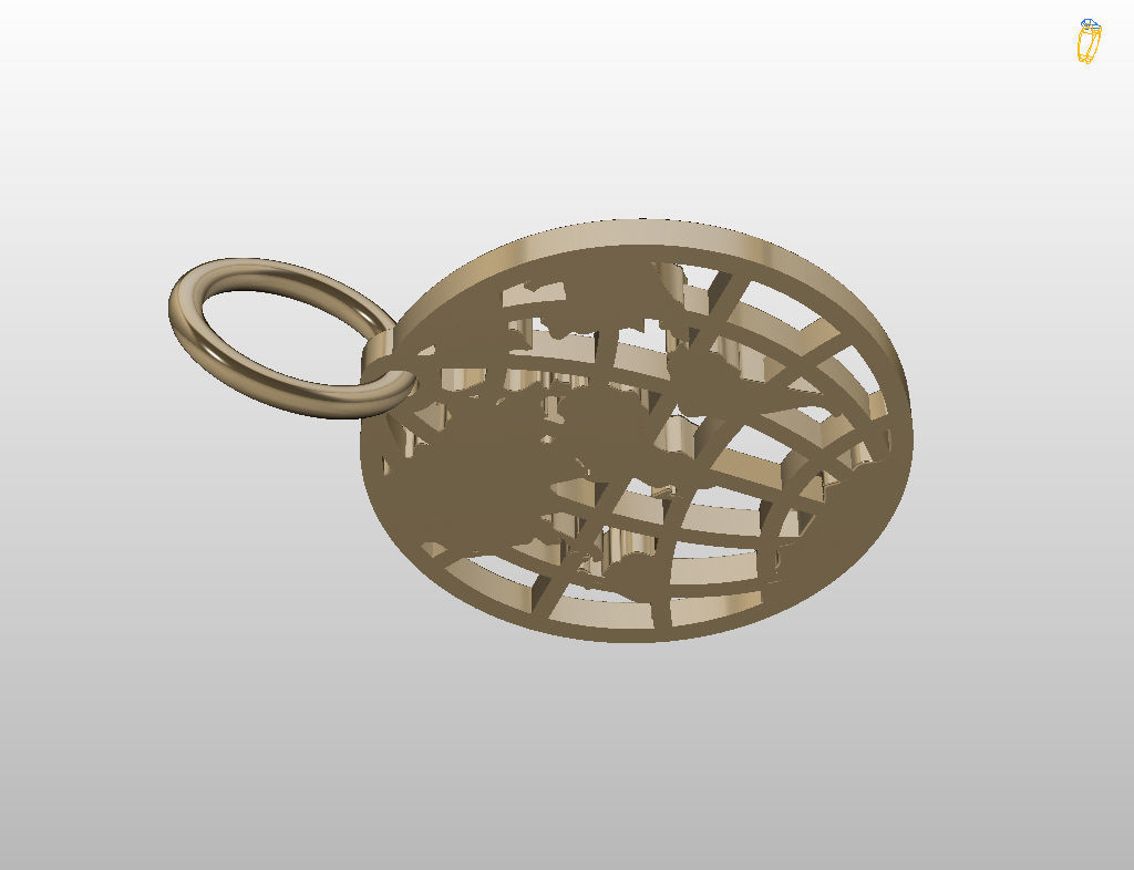 Globe pendant 3D print model_8