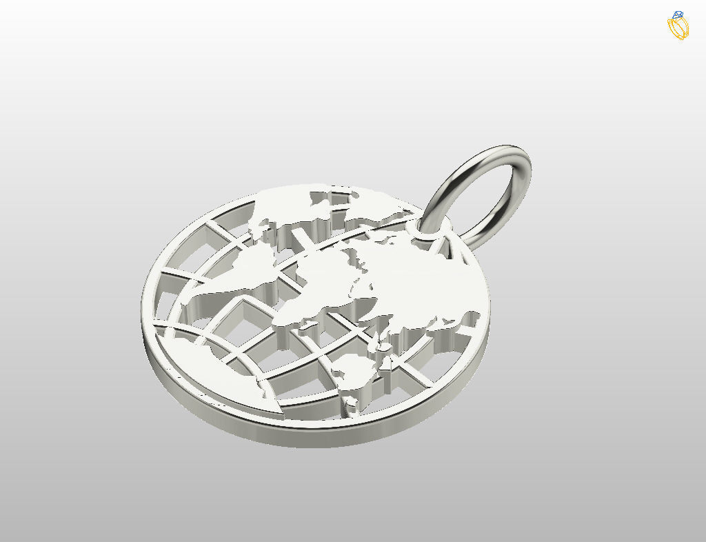 Globe pendant 3D print model_17