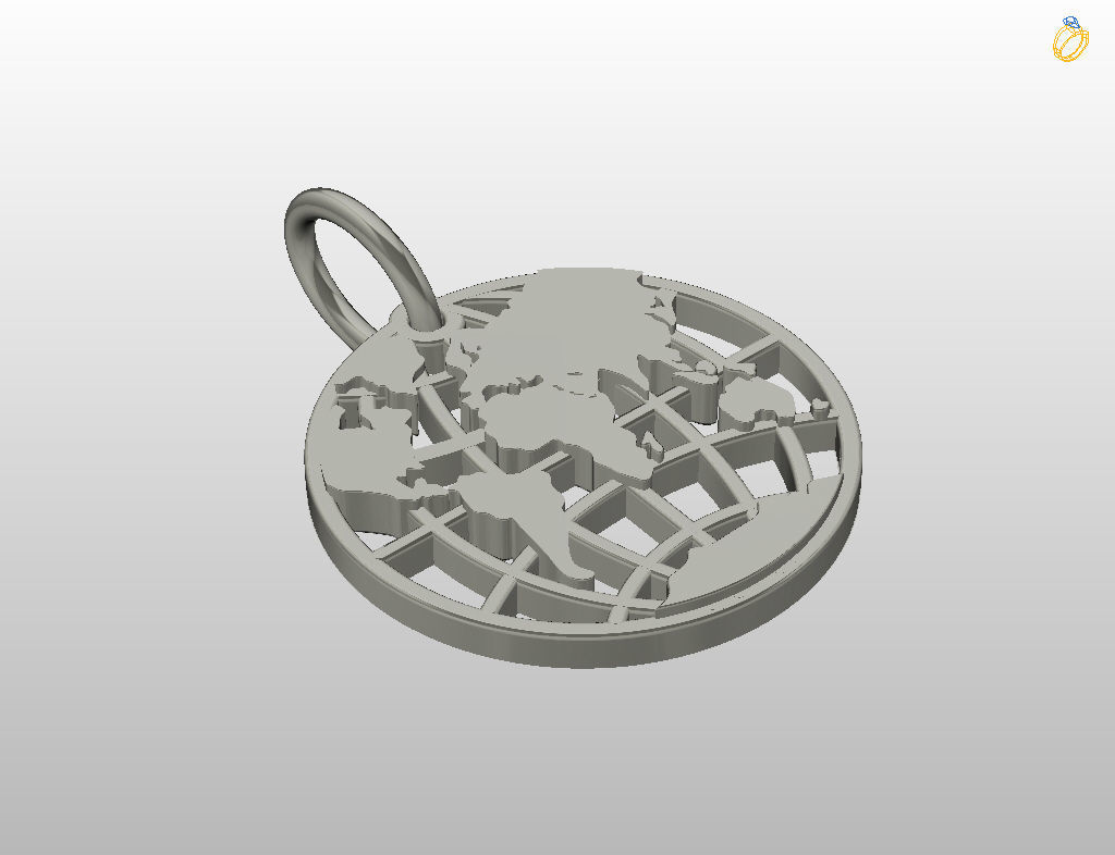 Globe pendant 3D print model_14