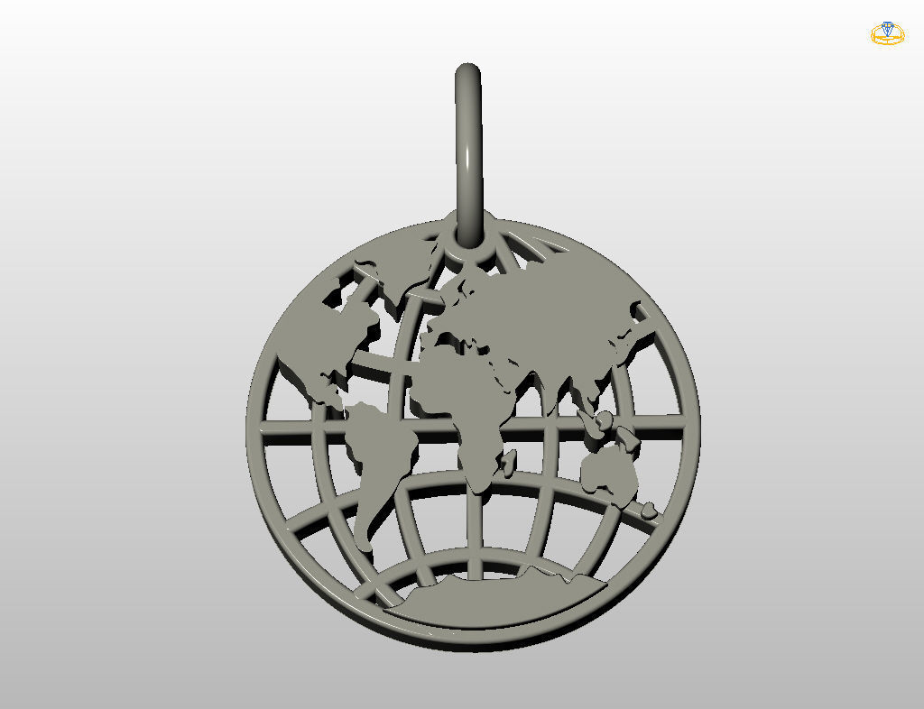 Globe pendant 3D print model_20