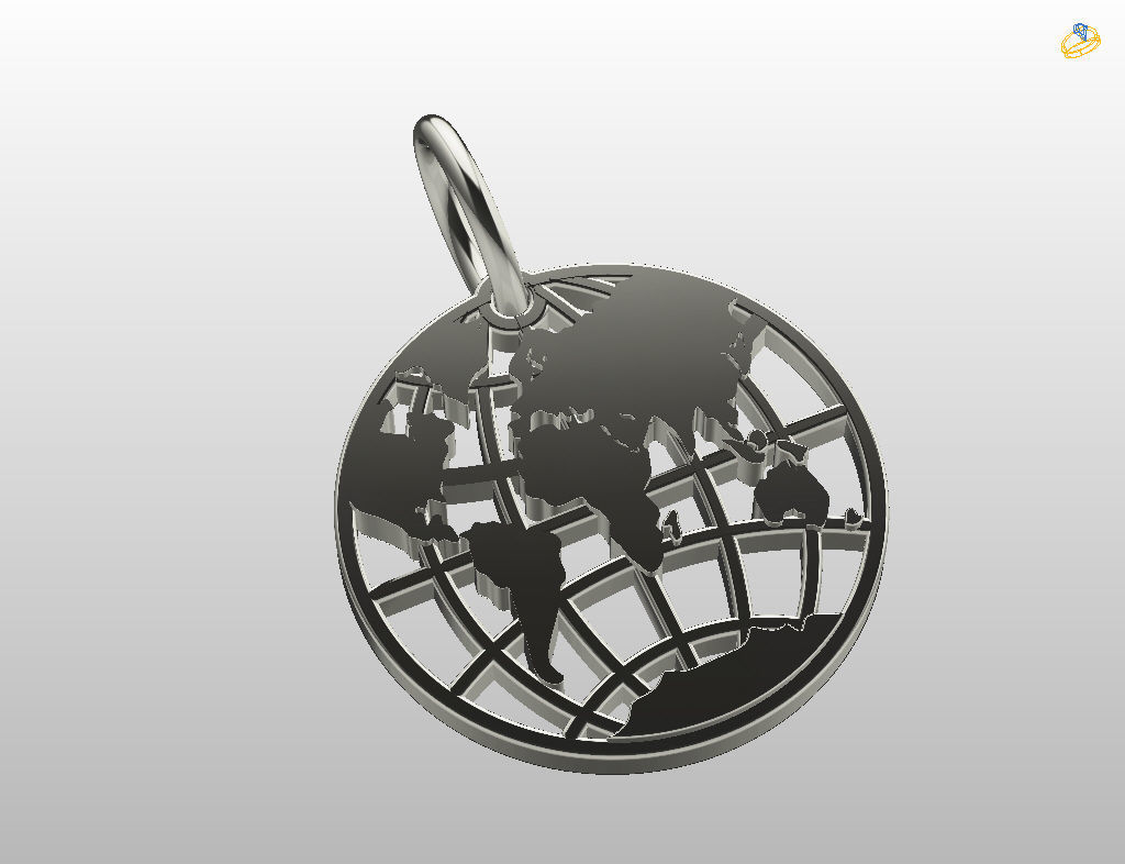 Globe pendant 3D print model_15