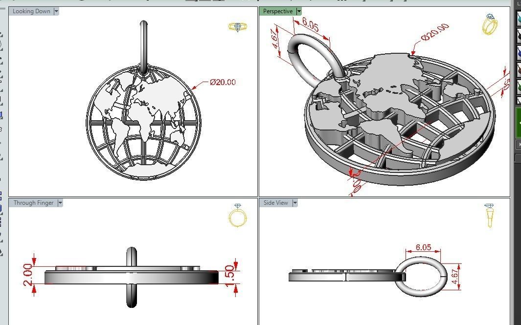 Globe pendant 3D print model_1