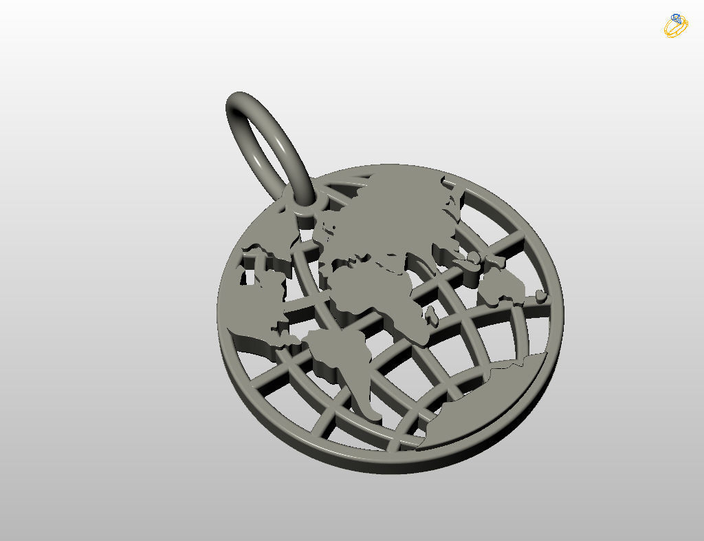Globe pendant 3D print model_21