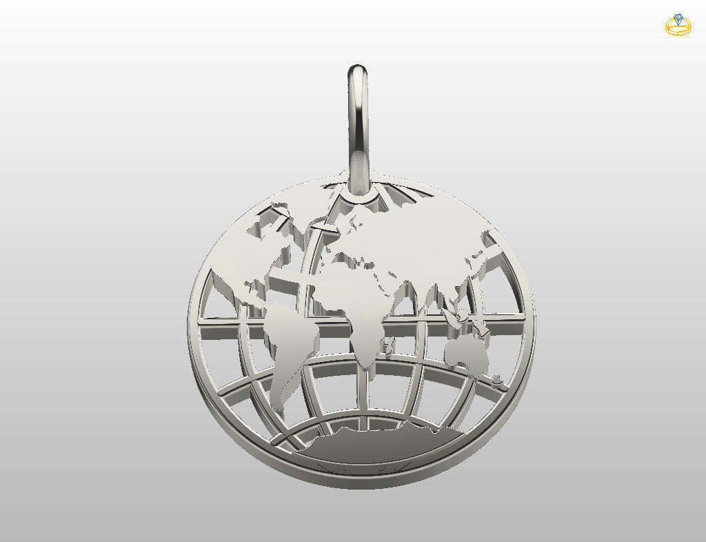 Globe pendant 3D print model_16