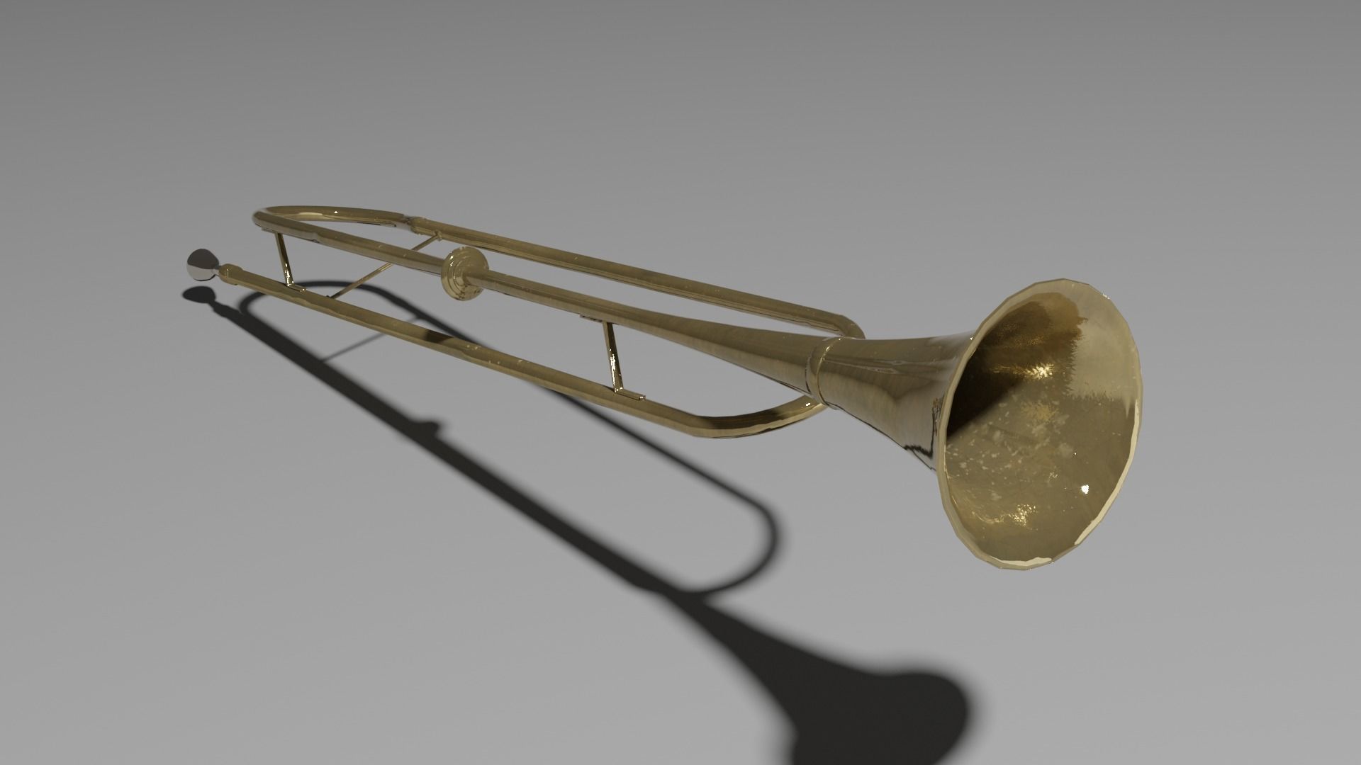 Fanfare brass trombone 3D model_1