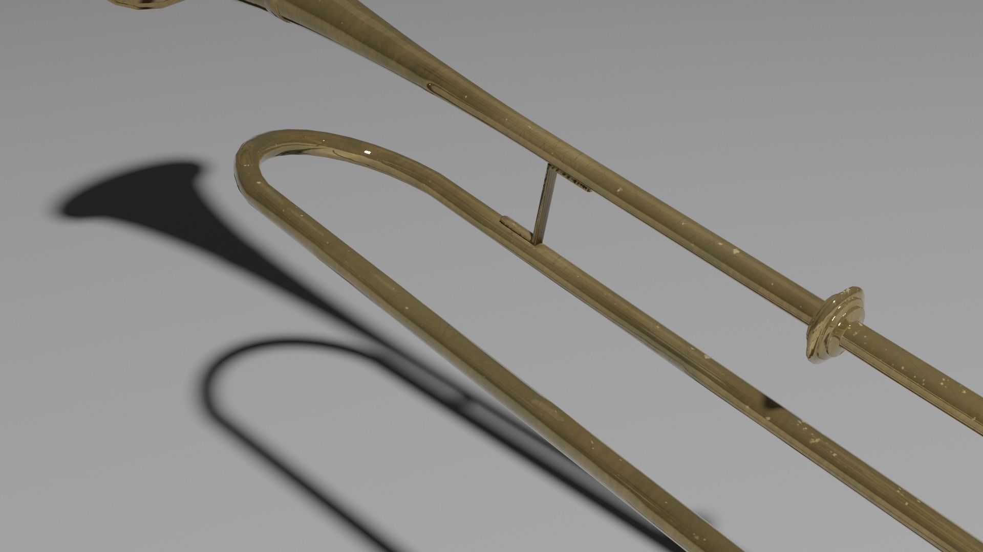 Fanfare brass trombone 3D model_3