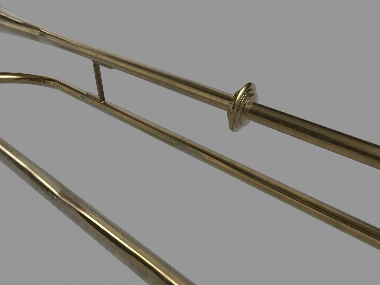 Fanfare brass trombone 3D model_7