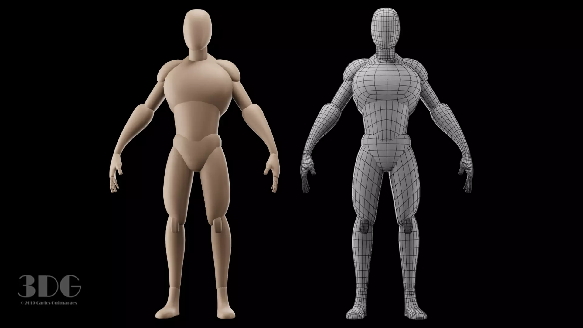 Base Mesh Male  Low-poly 3D model_0