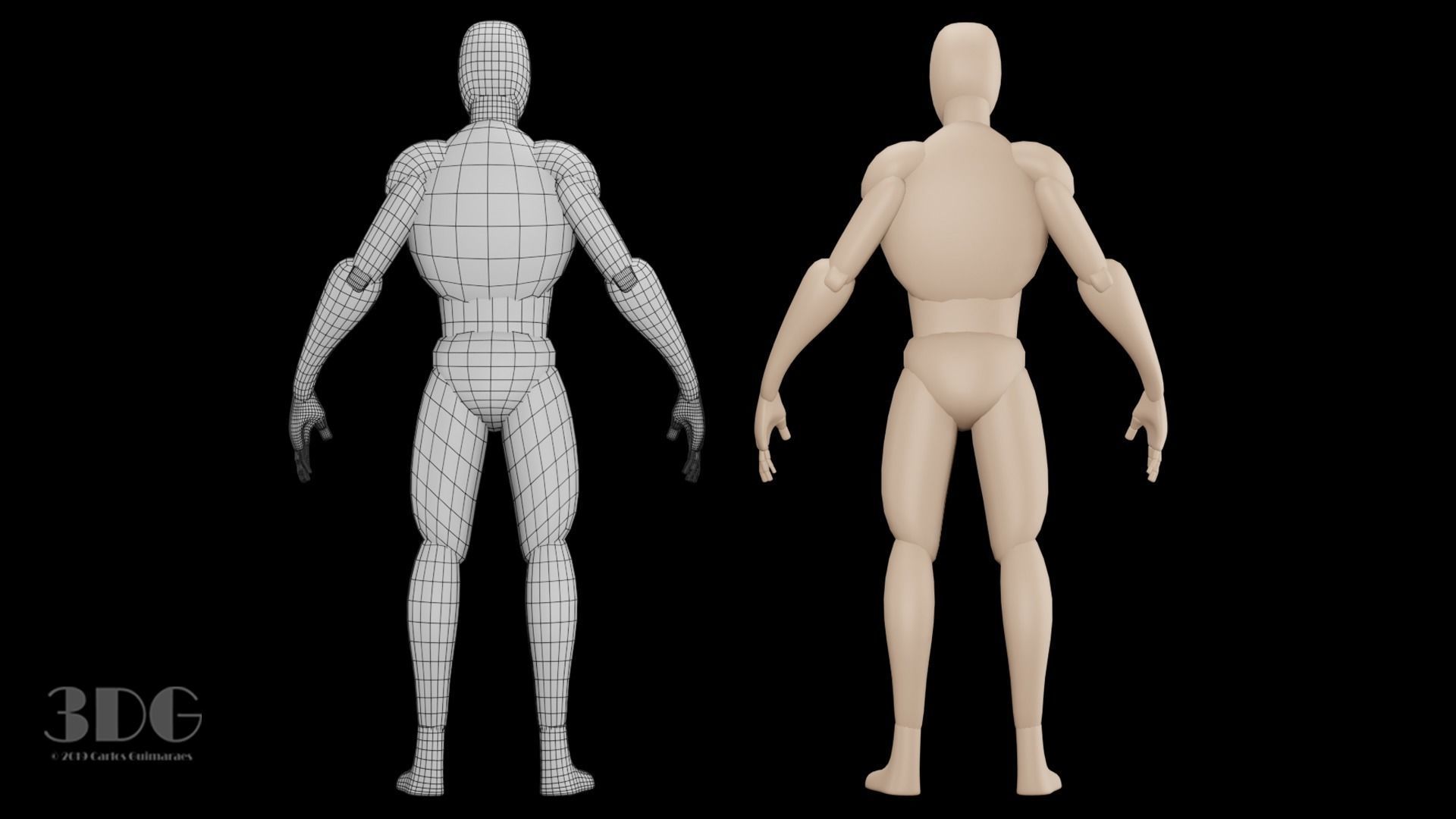 Base Mesh Male  Low-poly 3D model_2