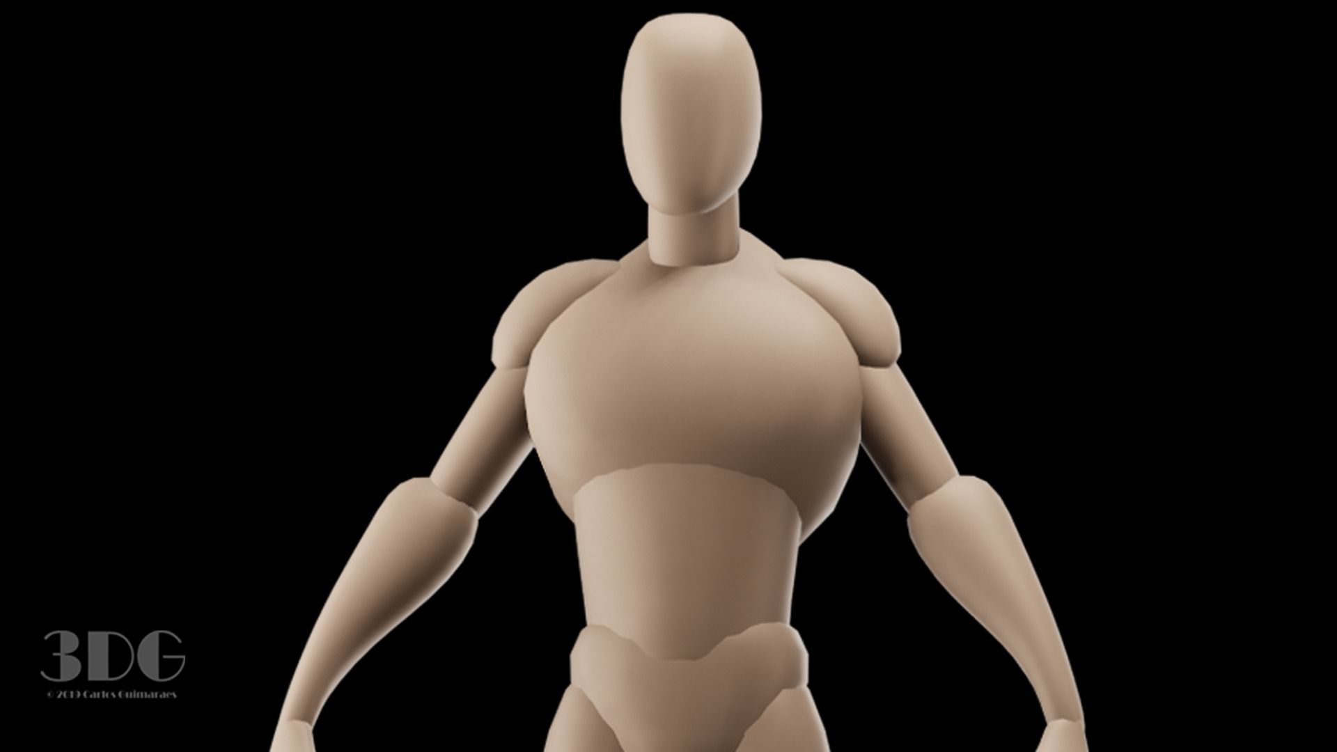 Base Mesh Male  Low-poly 3D model_5