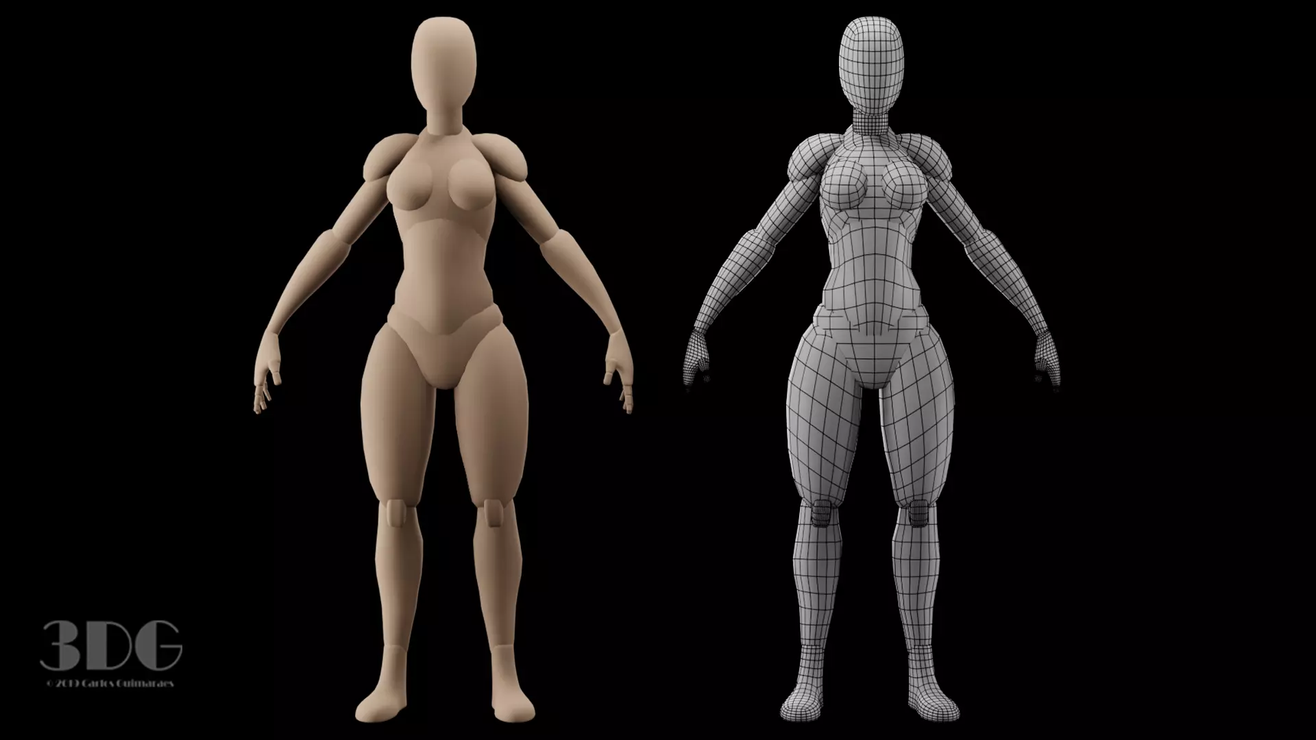 Base Mesh Female Low-poly 3D model