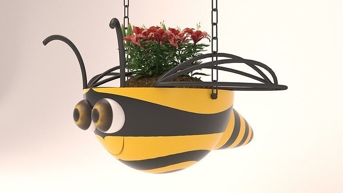hanging basket flowerpot children Low-poly 3D print model