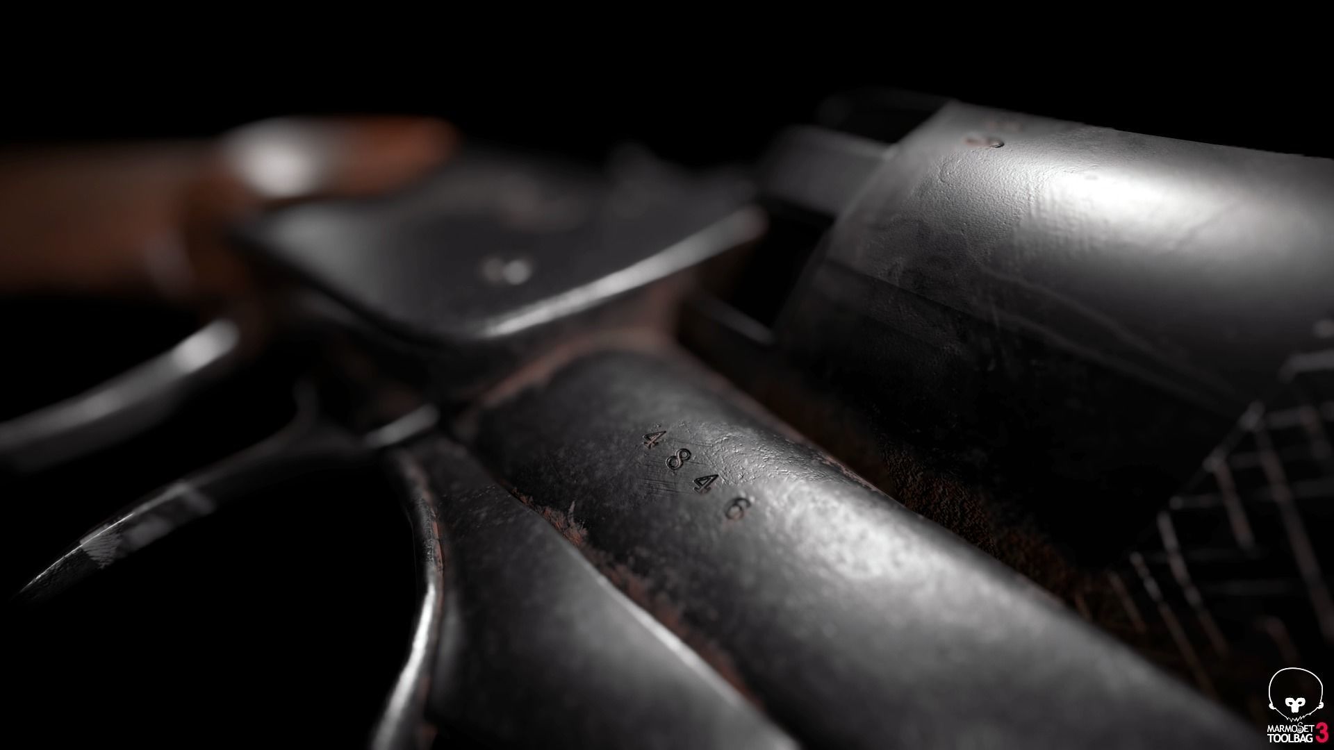 Revolver Pietta Antique Gun Low-poly 3D model_8