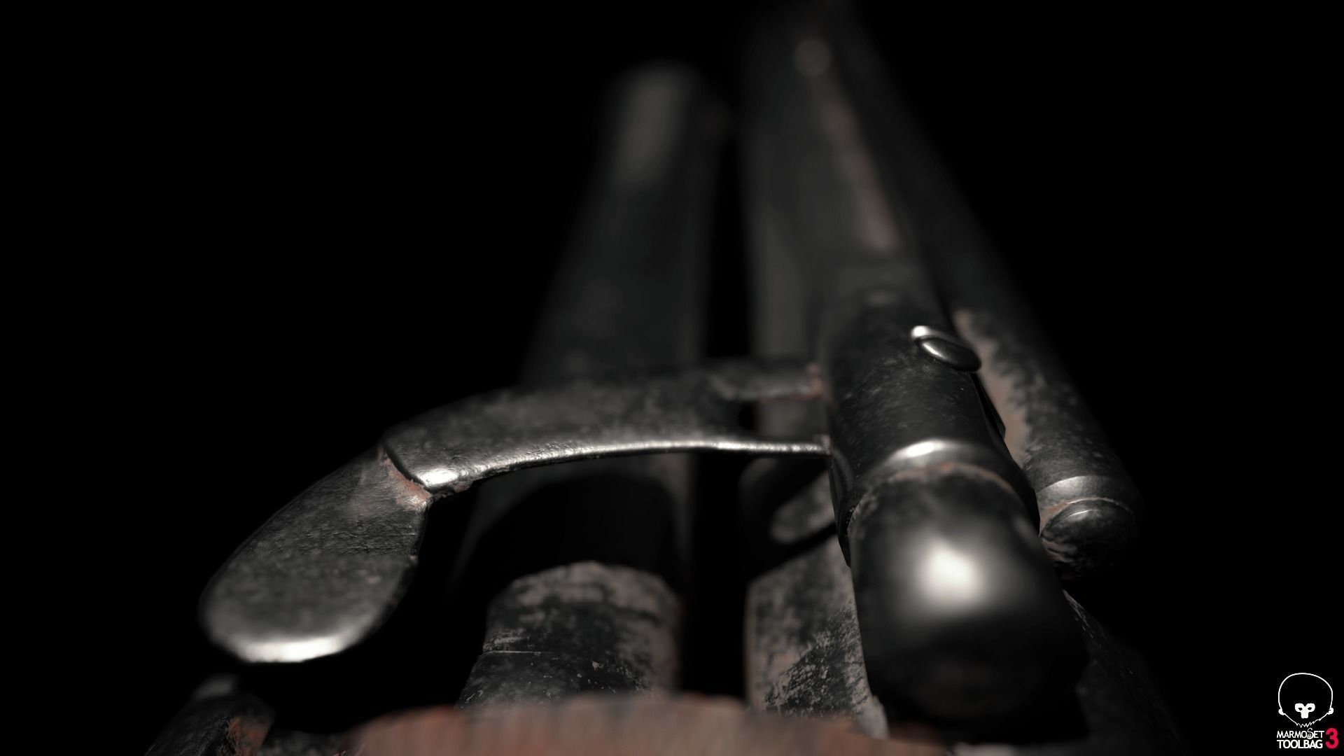 Revolver Pietta Antique Gun Low-poly 3D model_5