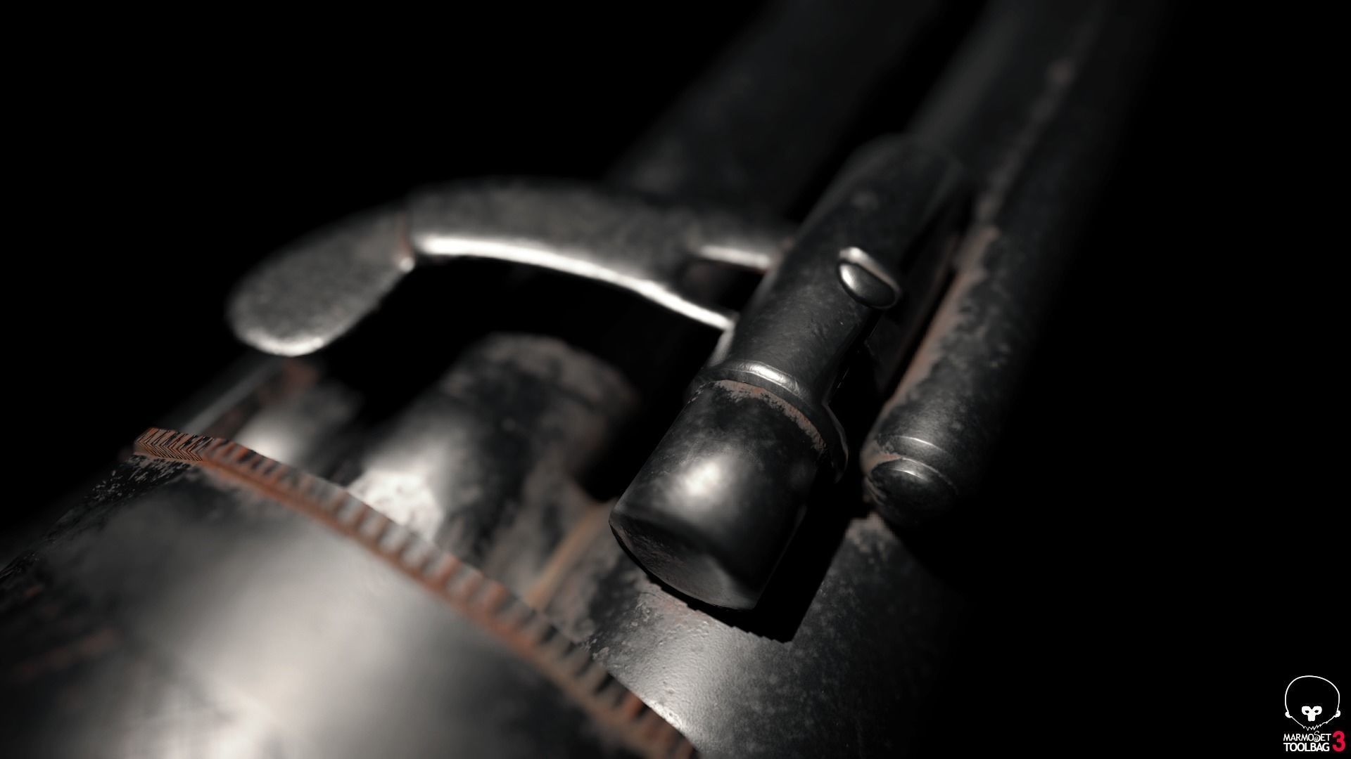 Revolver Pietta Antique Gun Low-poly 3D model_9