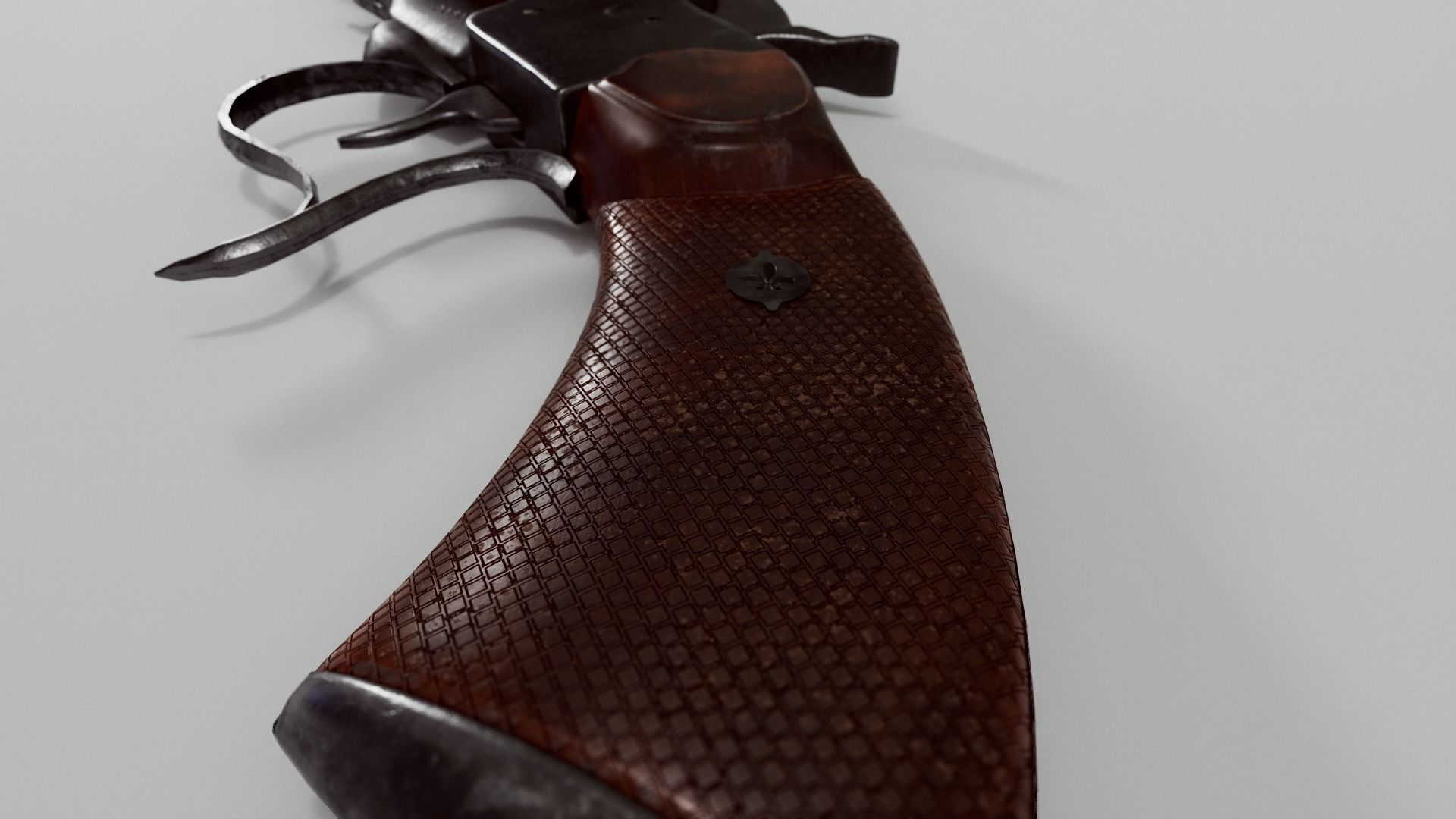 Revolver Pietta Antique Gun Low-poly 3D model_11