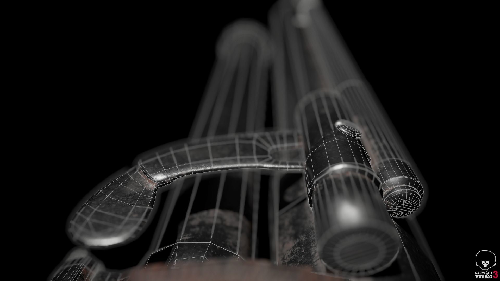 Revolver Pietta Antique Gun Low-poly 3D model_12