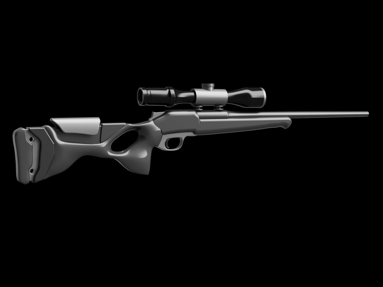Blaser R8 gun Low-poly 3D model_1