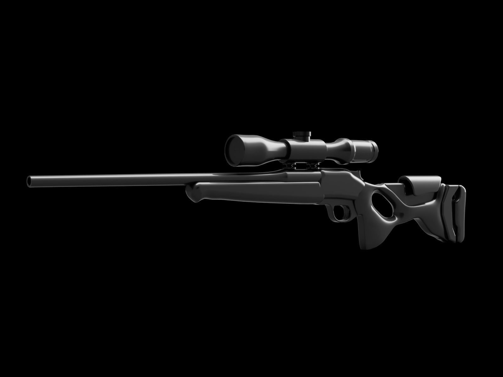 Blaser R8 gun Low-poly 3D model_10