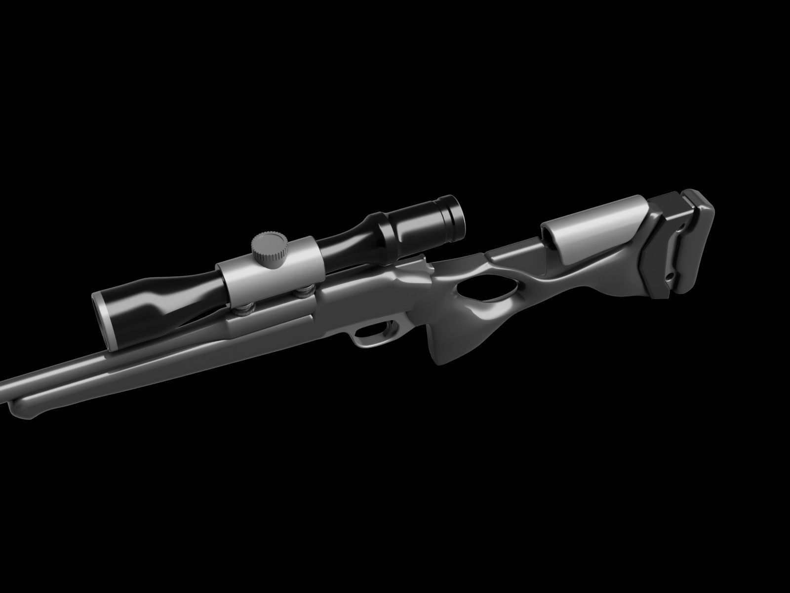 Blaser R8 gun Low-poly 3D model_4