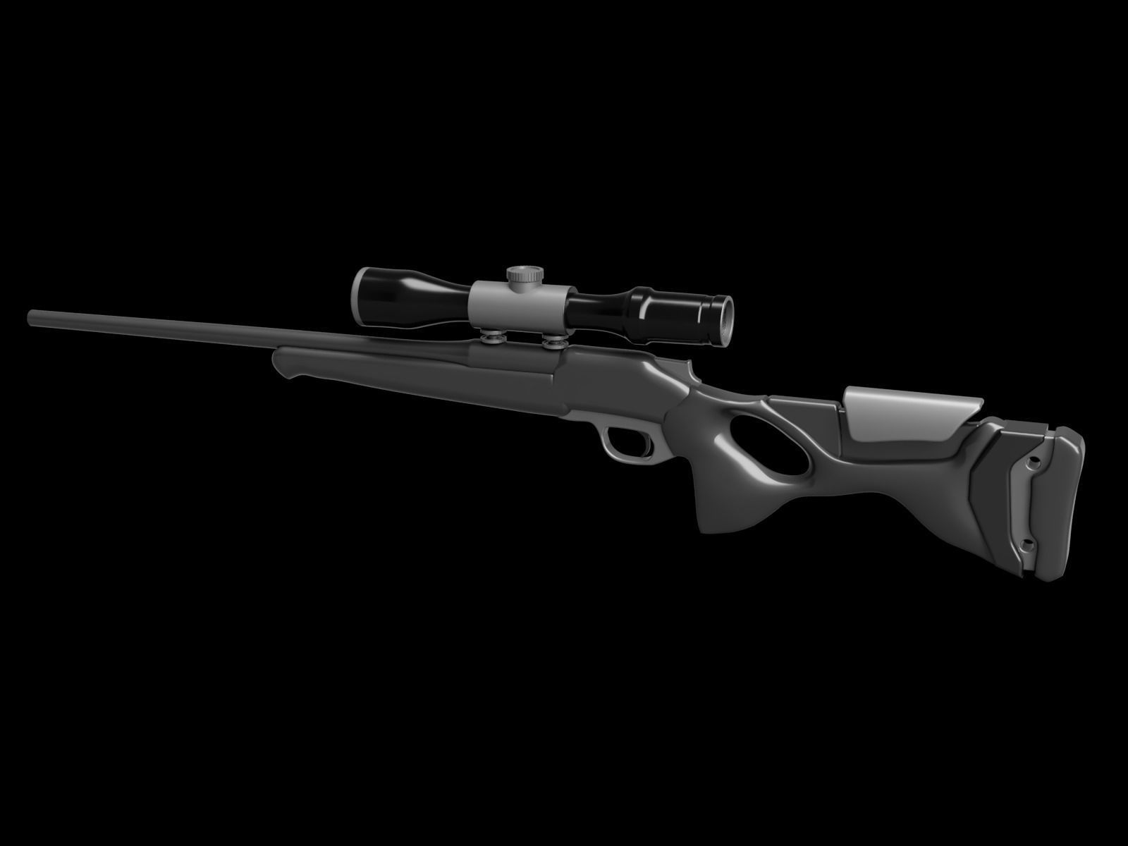 Blaser R8 gun Low-poly 3D model_2