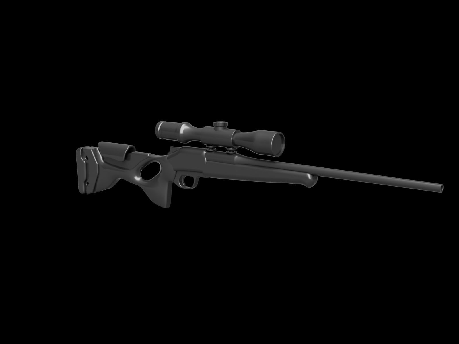 Blaser R8 gun Low-poly 3D model_9