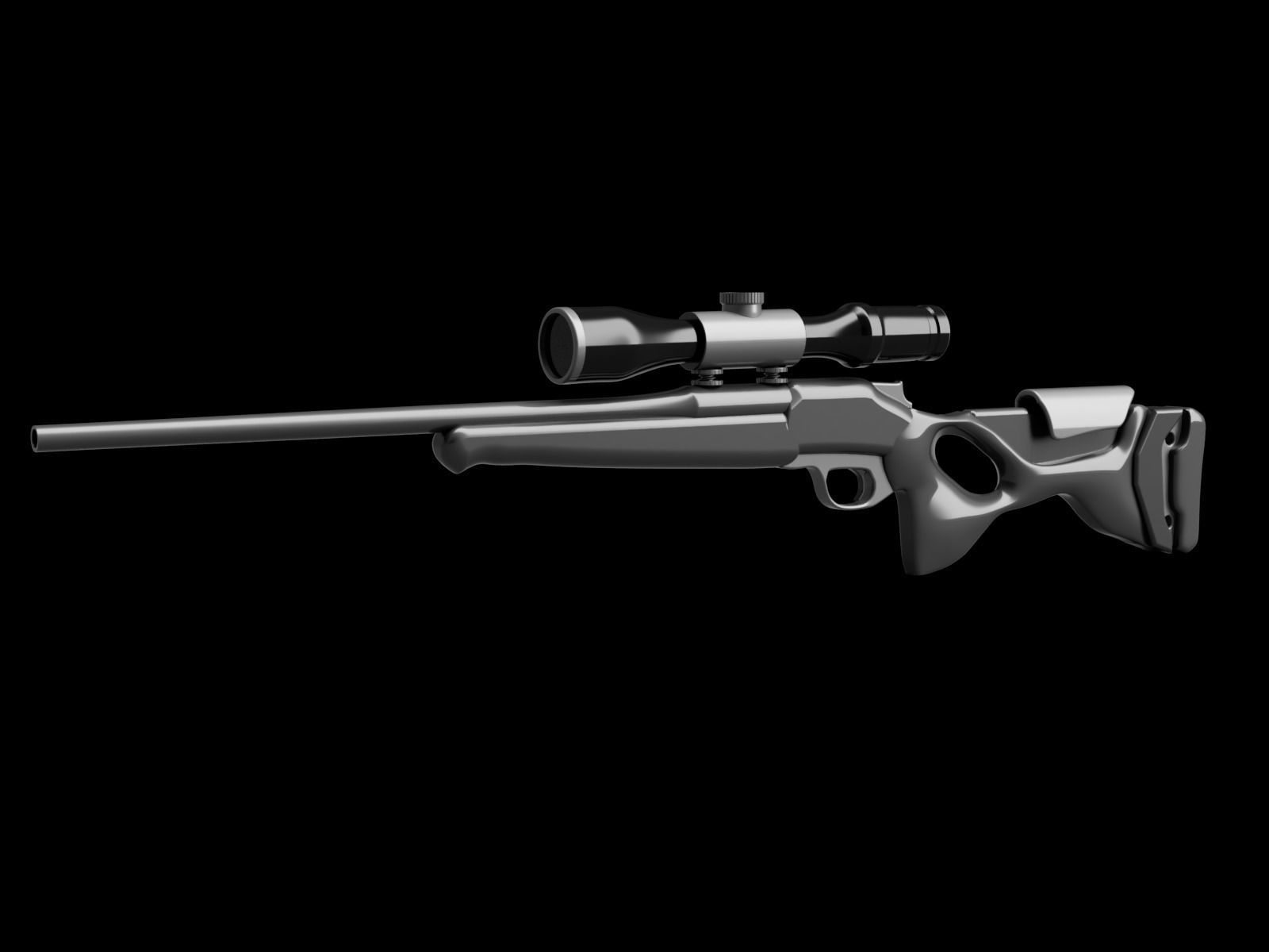 Blaser R8 gun Low-poly 3D model_3