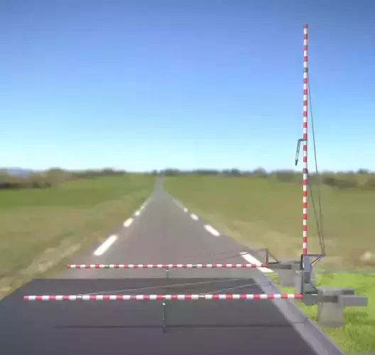 Railroad Barrier 8m High-Poly 3D model