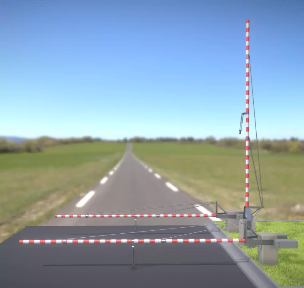Railroad Barrier 8m High-Poly 3D model_0