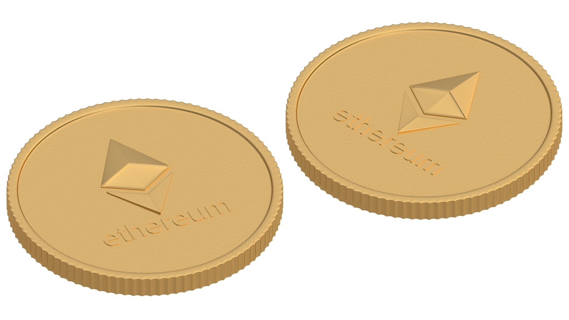 Ethereum coin 3D model_2