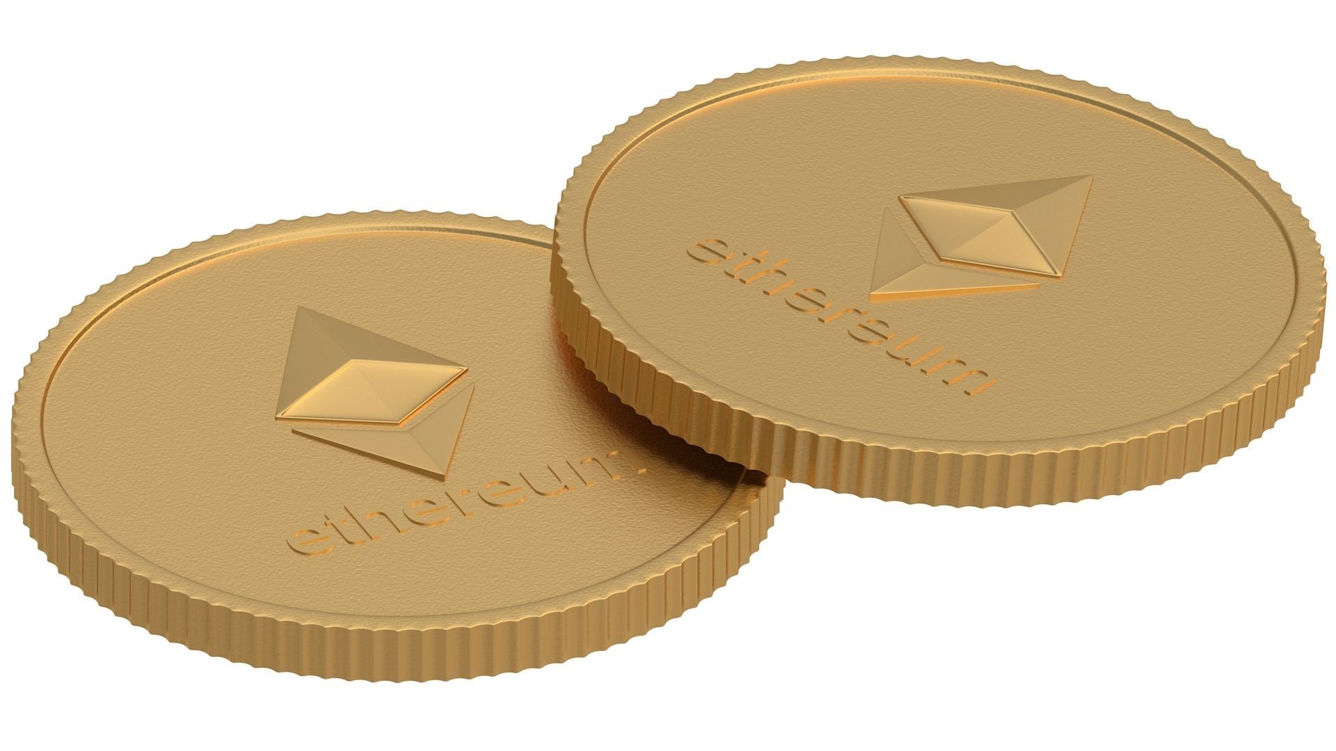 Ethereum coin 3D model_3
