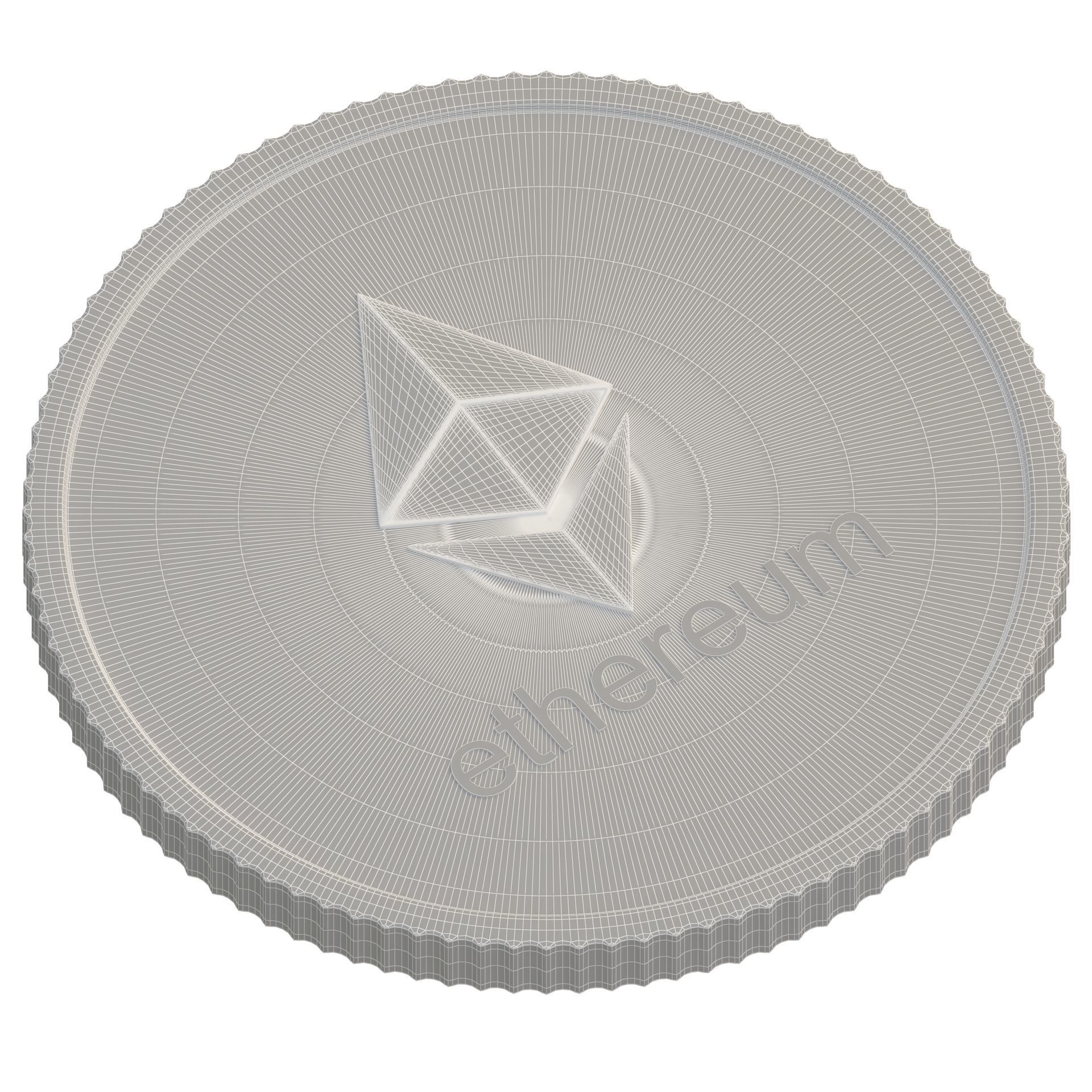 Ethereum coin 3D model_5