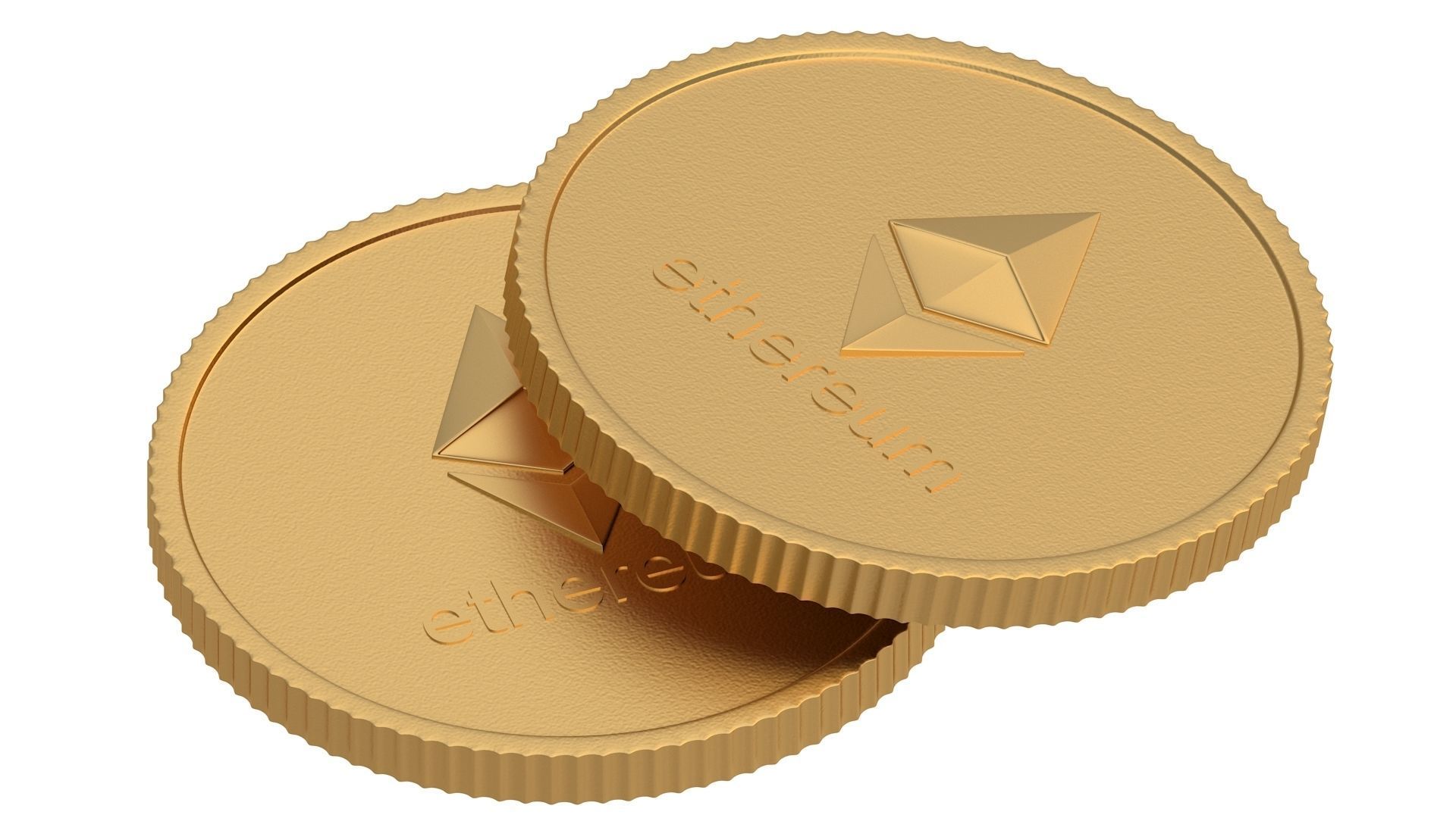 Ethereum coin 3D model_4