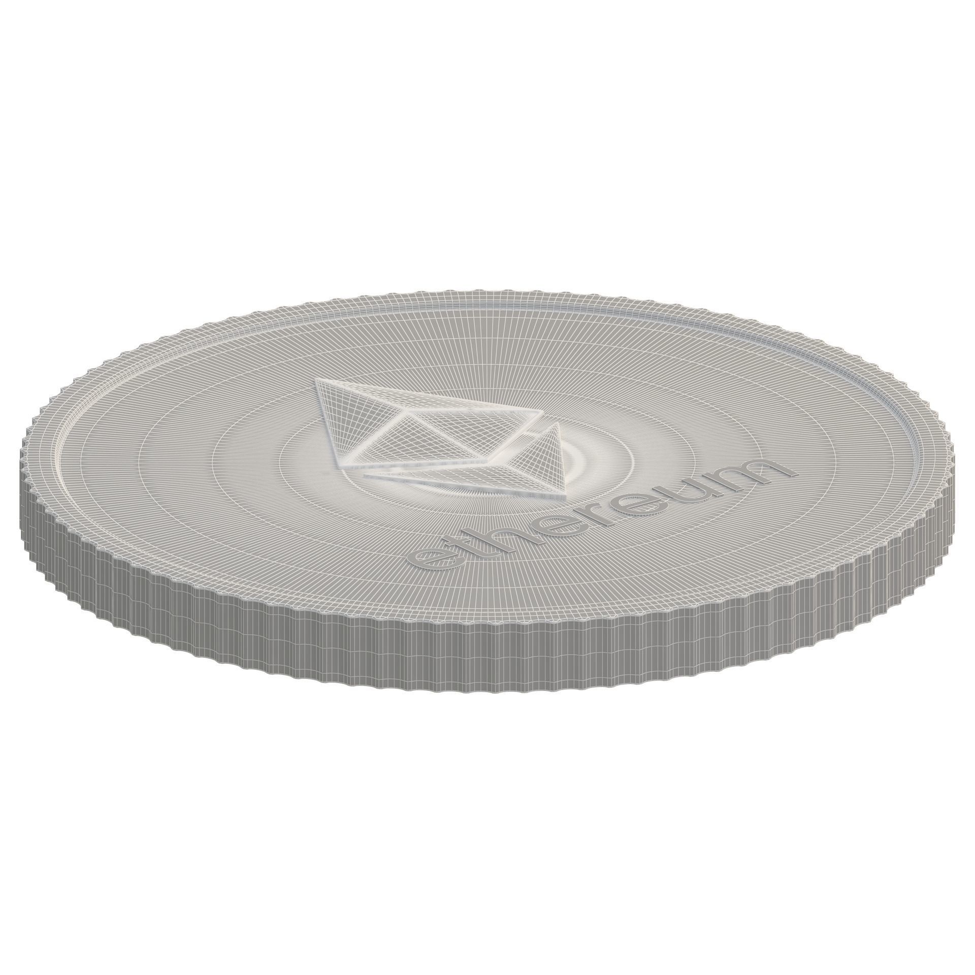 Ethereum coin 3D model_6