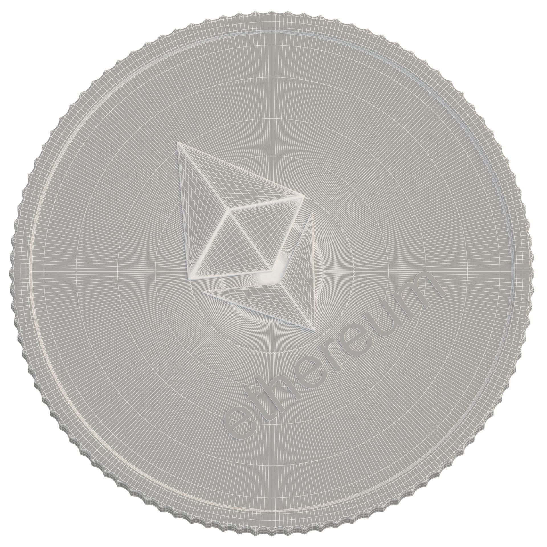 Ethereum coin 3D model_7