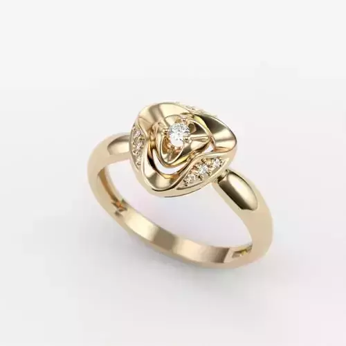 Women ring with diamonds 3dm stl