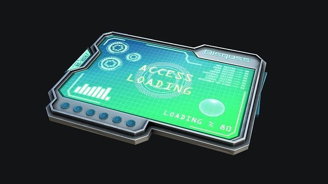 Sci-Fi Tablet Low-poly 3D model