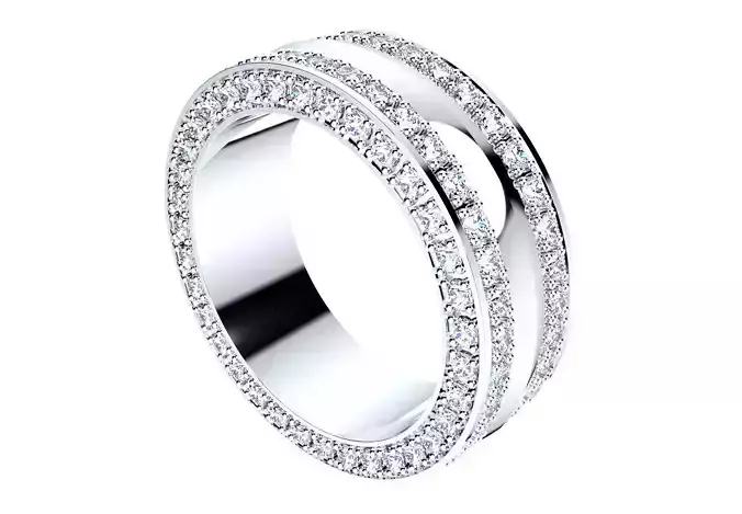 Wedding Ring Set Women Men Ring CAD Design-PSJM001V4 3D print model